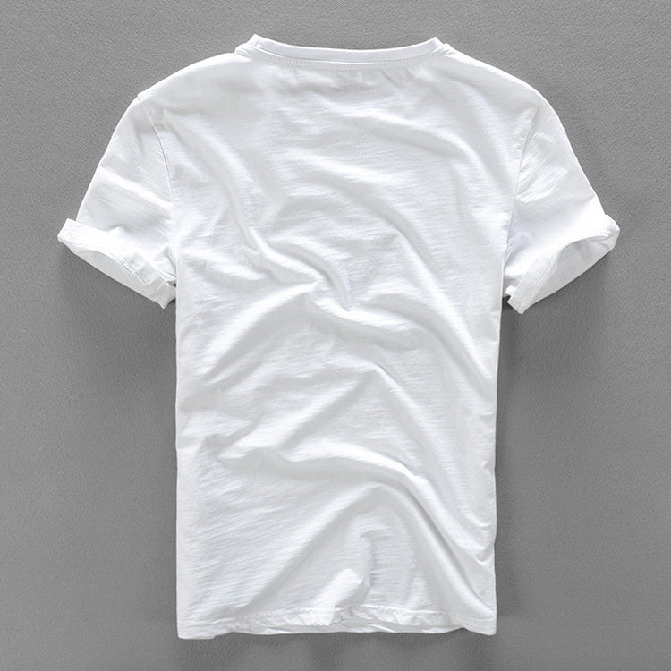 Linen Embroidery short Casual Sleeve T-shirt