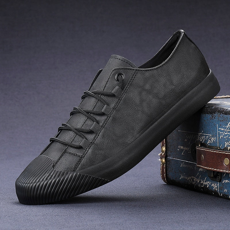 Leather Casual Breathable Lace-up Sneaker