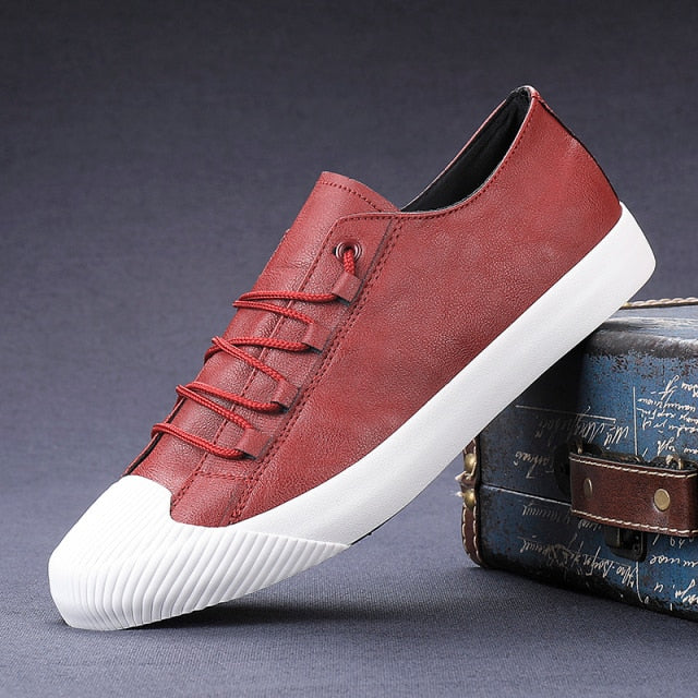 Leather Casual Breathable Lace-up Sneaker