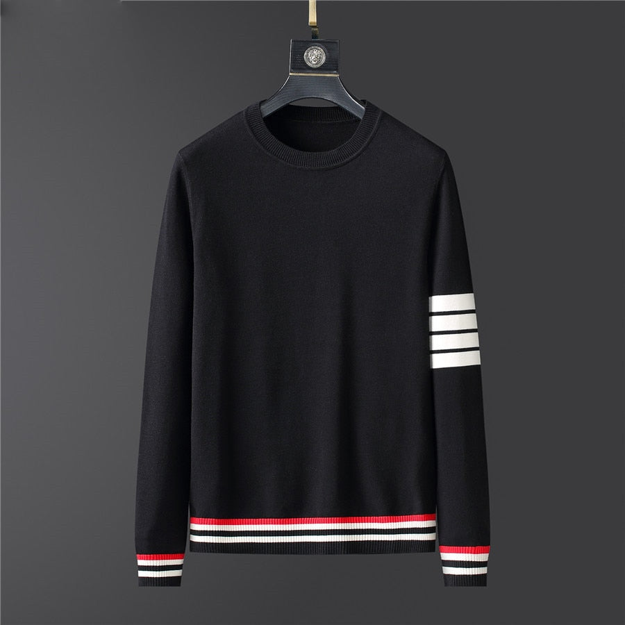 Long Sleeve Knitted Striped Sweatshirt