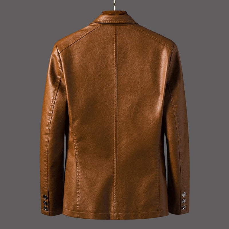 Men Casual Leather Coat