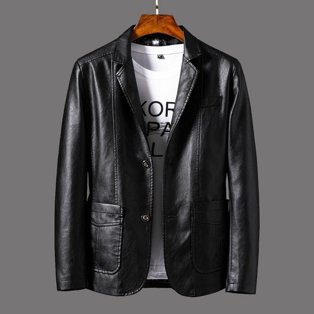 Men Casual Leather Coat