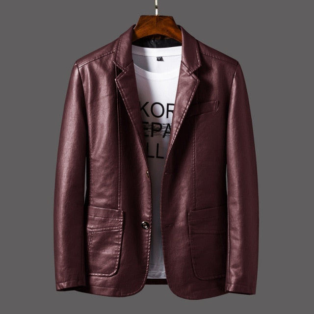 Men Casual Leather Coat