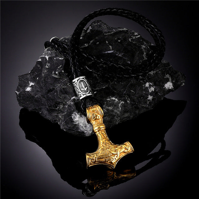 Norse Vikings Thor Hammer Pendant Necklace