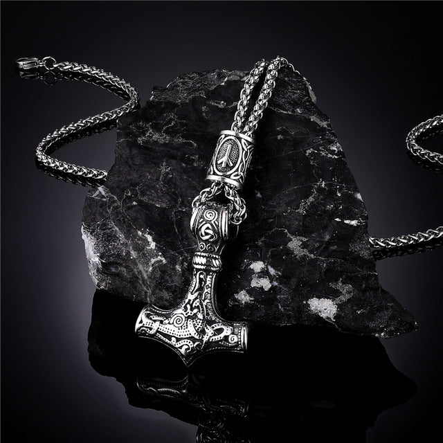 Norse Vikings Thor Hammer Pendant Necklace