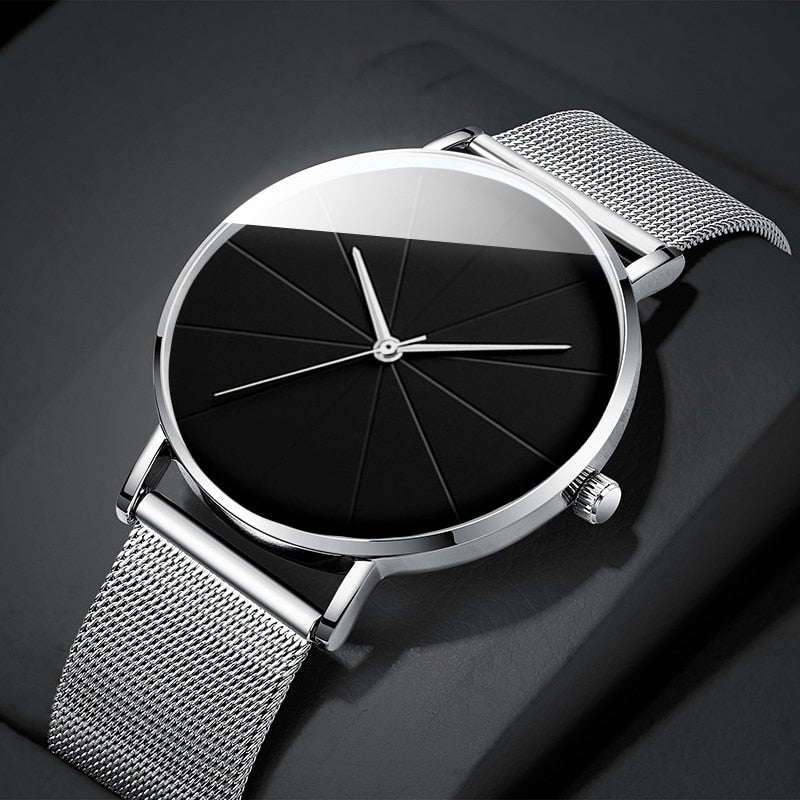 Fashion Men's Business Mesh Belt Quartz Watch