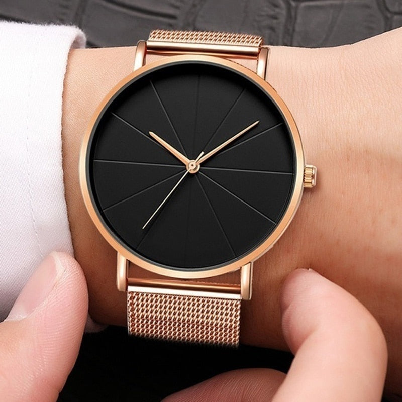Fashion Men's Business Mesh Belt Quartz Watch