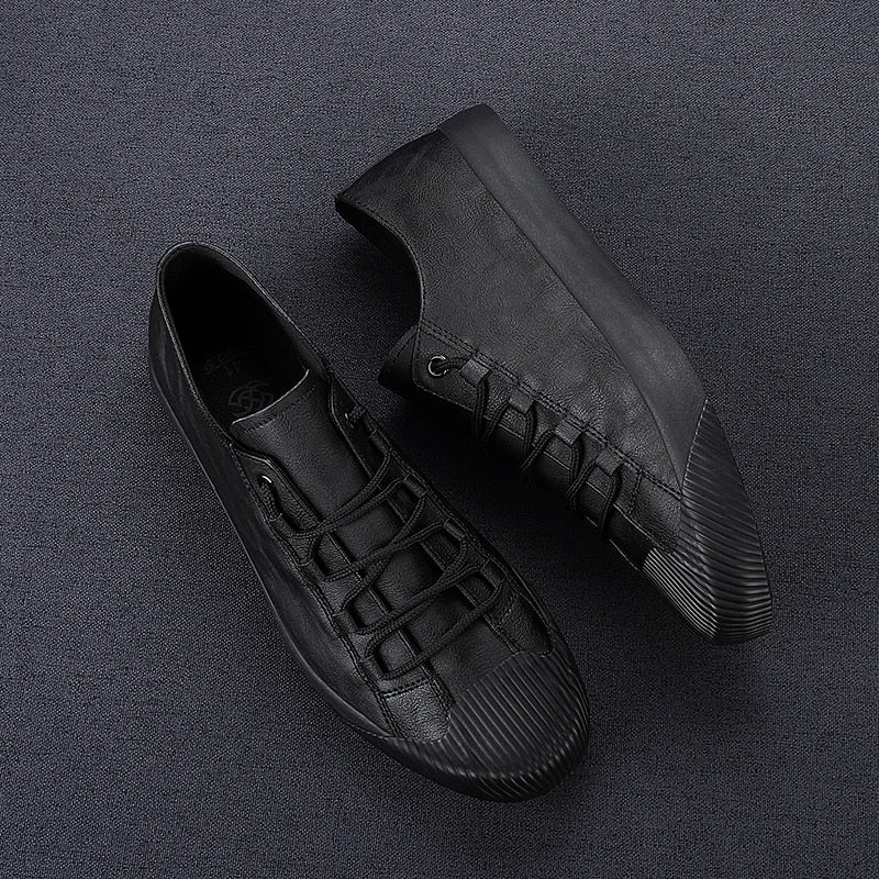 Leather Casual Breathable Lace-up Sneaker