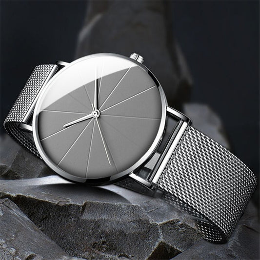 Fashion Men's Business Mesh Belt Quartz Watch