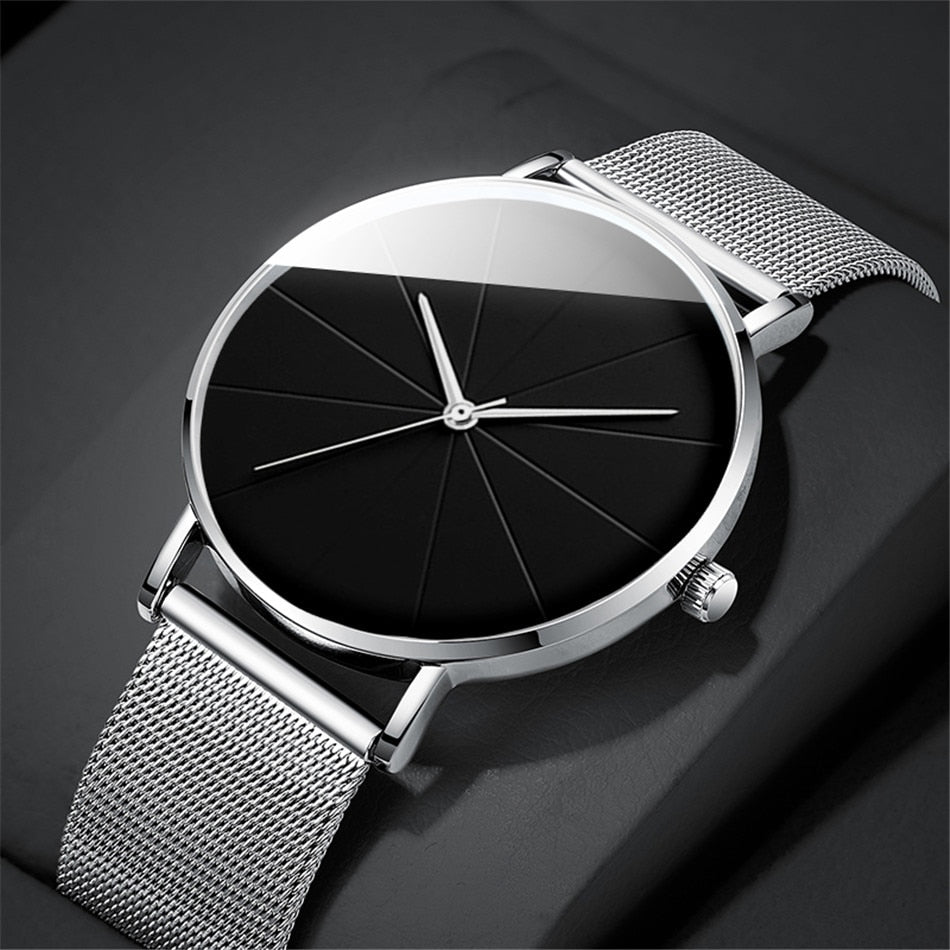 Fashion Men's Business Mesh Belt Quartz Watch