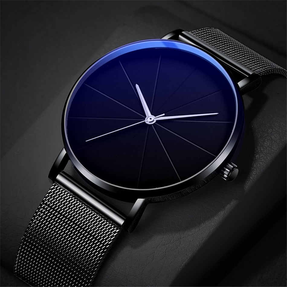Fashion Men's Business Mesh Belt Quartz Watch