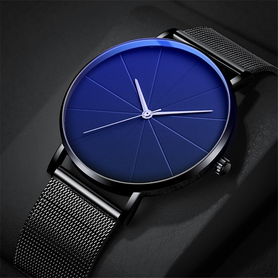 Fashion Men's Business Mesh Belt Quartz Watch