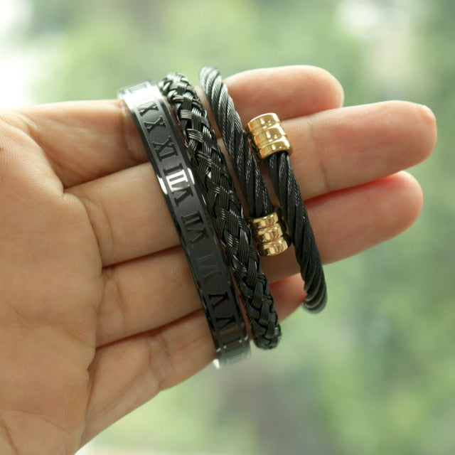 Roman Number Crown Charm Bracelet