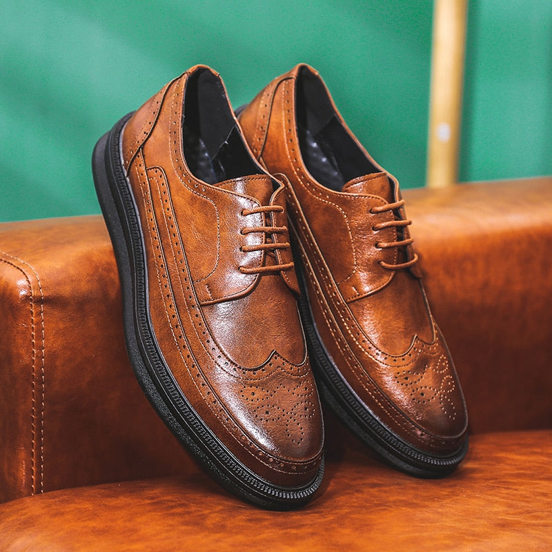 Oxford Shoes Fashion Brogue Formal Dress Shoes
