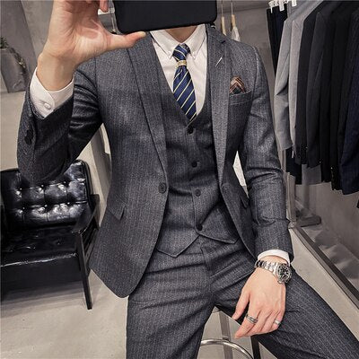 Classic Men Fashion 3 Piece Set Tuxedo Suit