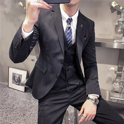 Classic Men Fashion 3 Piece Set Tuxedo Suit