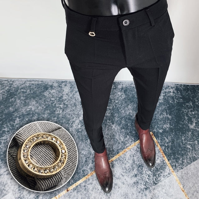 Fashion Casual Slim Fit Ankle Dress Pants