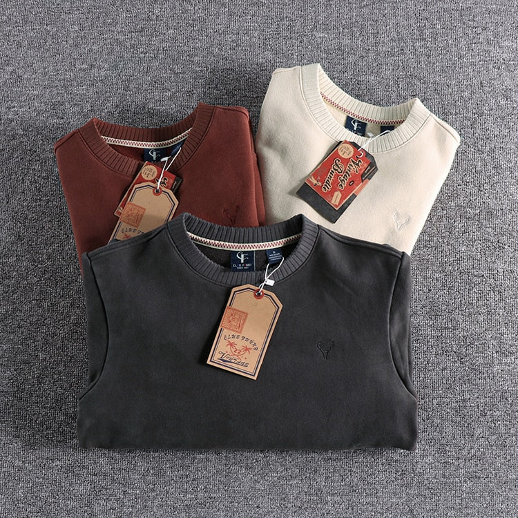 Vintage Fleece Casual Long Sleeve Sweater
