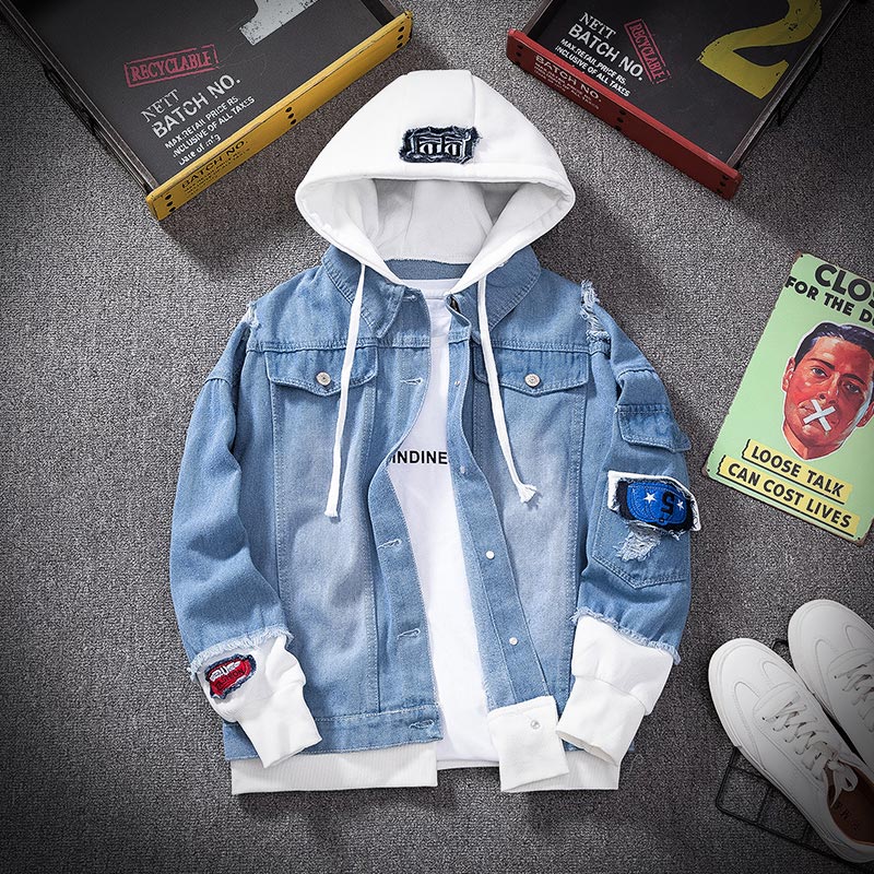Denim Hooded Slim Fit Casual Jackets