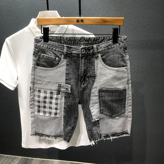 Fashion Patchwork Jeans Shorts