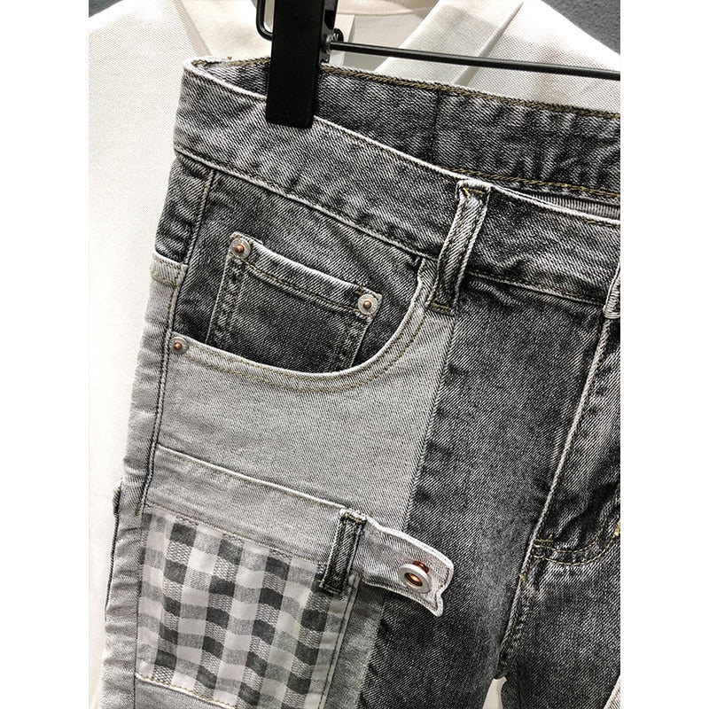 Fashion Patchwork Jeans Shorts