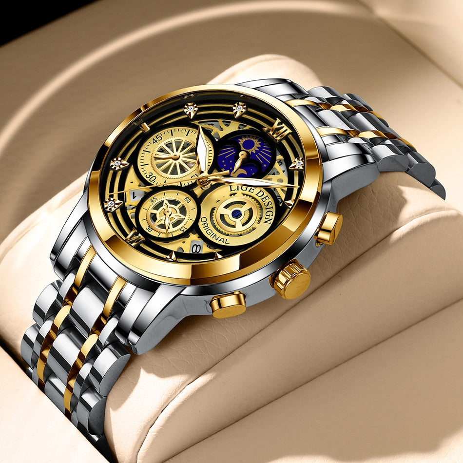 Mens Luxury Moon Phase Wristwatches