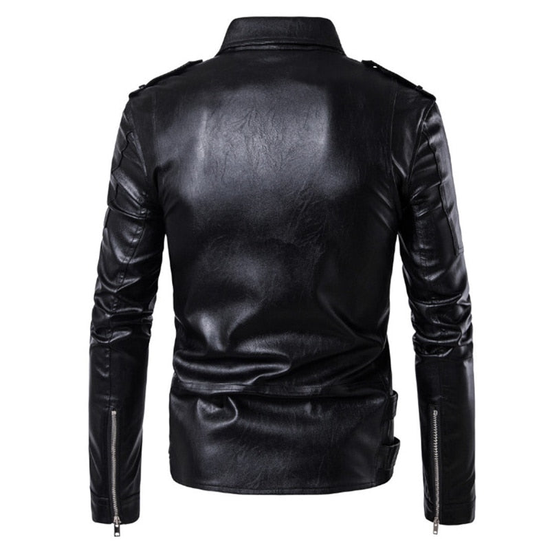 Manio Motorcycle Pilot Leather Jacket