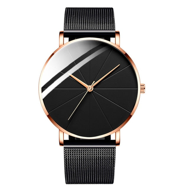 Fashion Men's Business Mesh Belt Quartz Watch