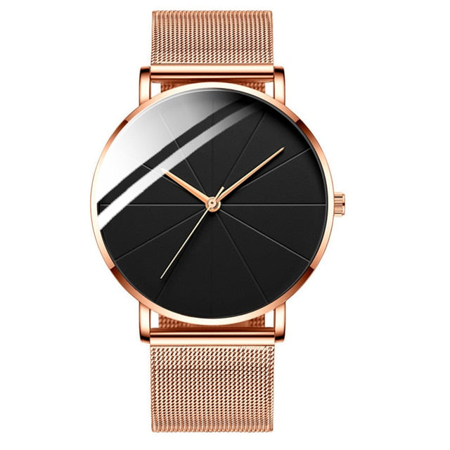 Fashion Men's Business Mesh Belt Quartz Watch