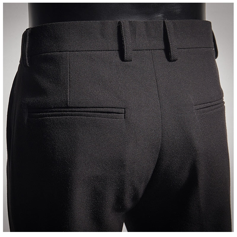 Fashion Folds Casual Slim Fit Suit Pants