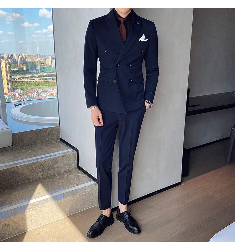 British Double Breasted Slim Fit Tuxedos + Pant