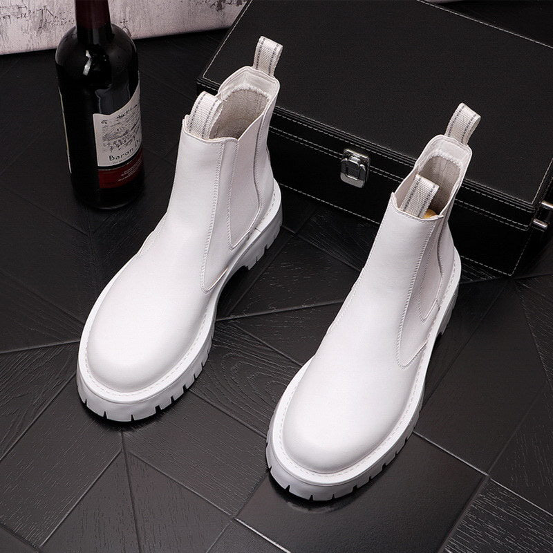 British White Chelsea Boots
