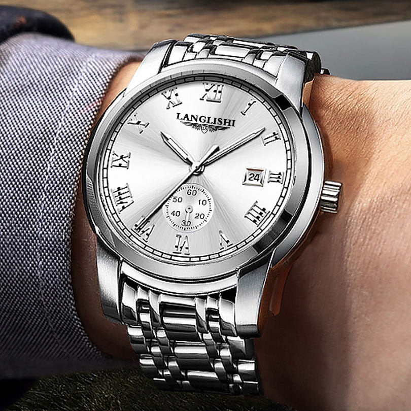 Men Stainless Steel Business Quartz Wrist Watch