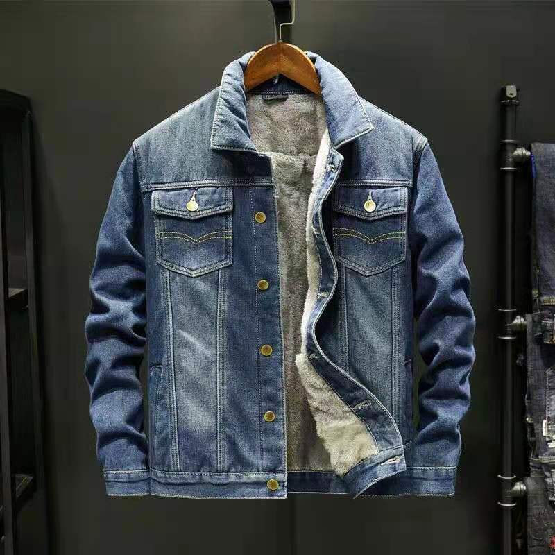 Denim Plush Denim Jacket men