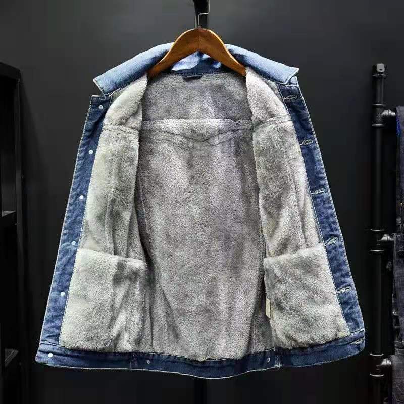 Denim Plush Denim Jacket men