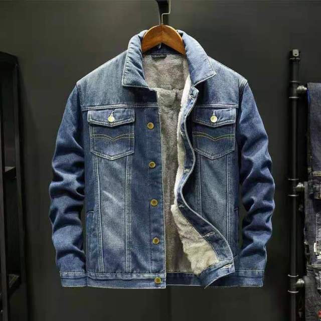 Denim Plush Denim Jacket men