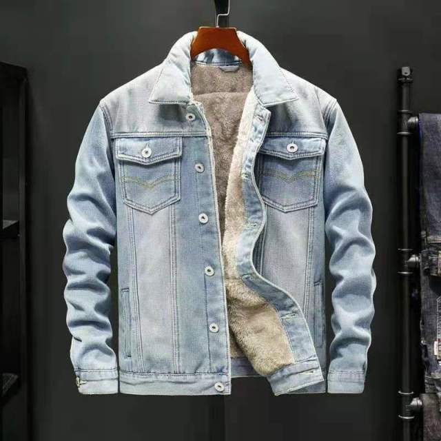 Denim Plush Denim Jacket men