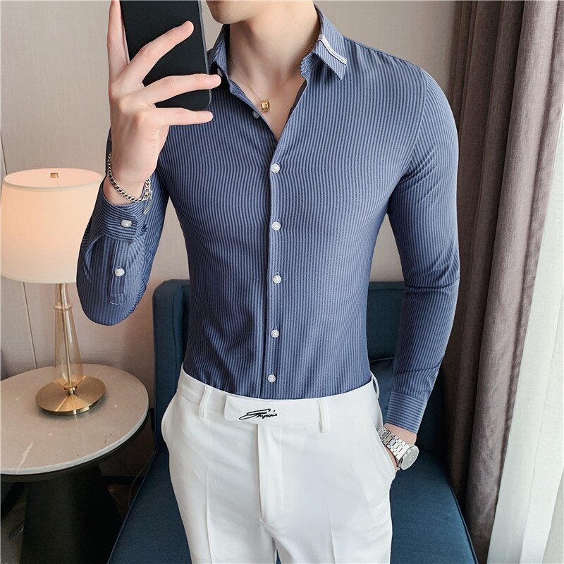 Ribbon Collar Long Sleeve Shirt