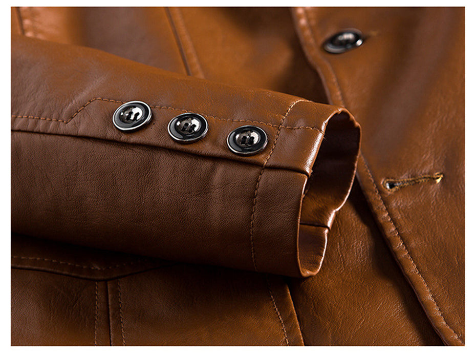 Men Casual Leather Coat