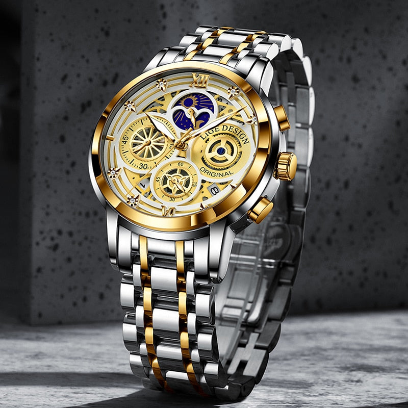 Mens Luxury Moon Phase Wristwatches