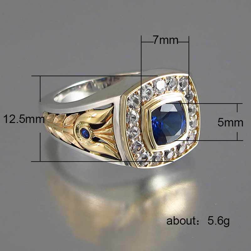 Vintage Men Zircon Square Ring