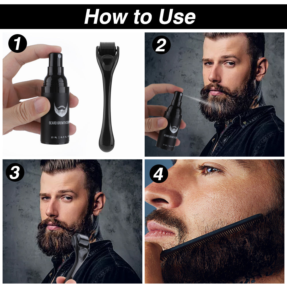 4pcs / Set The Men Beard Growth Kit