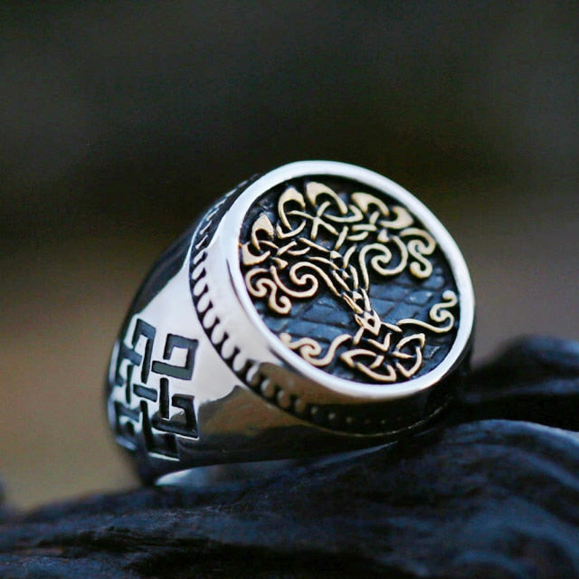 Vintage Viking Tree Of Life Ring