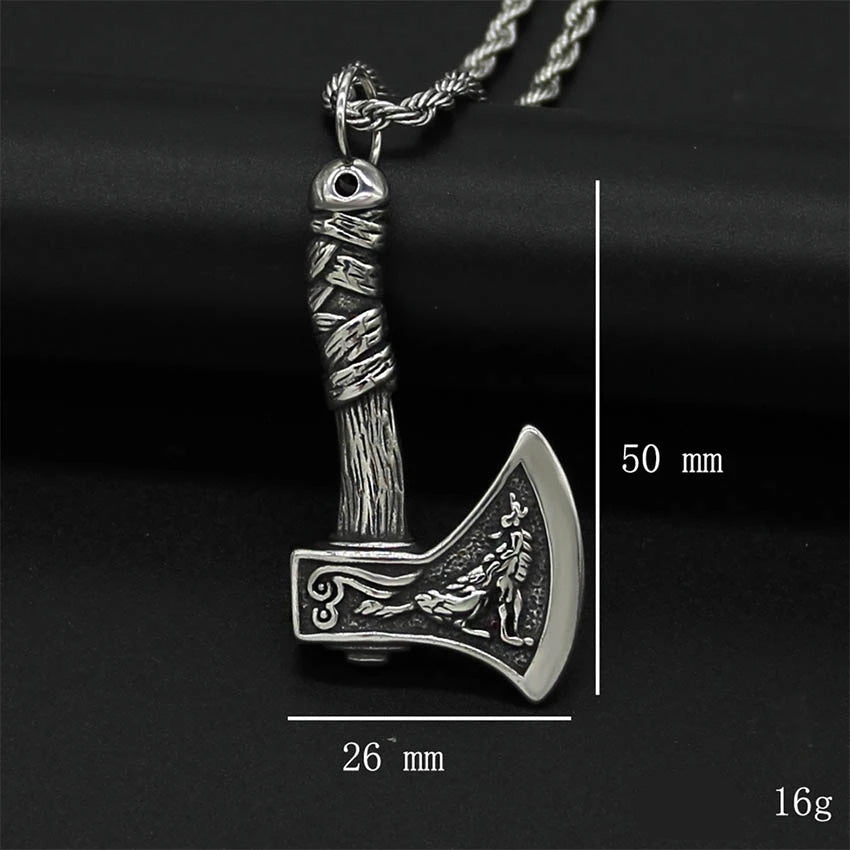 Vintage Viking Axe Pendant Necklace
