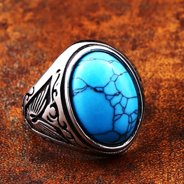 Vintage Oval Tiger Eye Brown Stones Ring