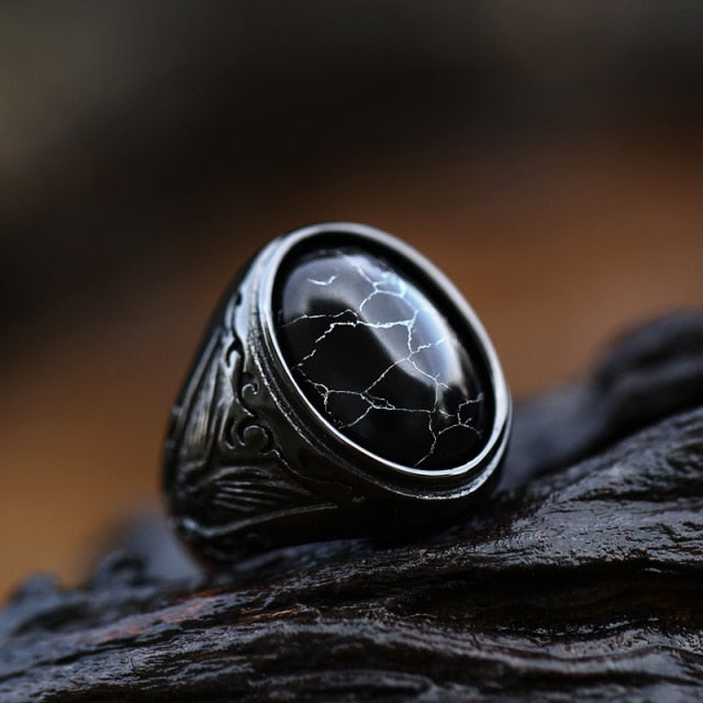 Vintage Oval Tiger Eye Brown Stones Ring