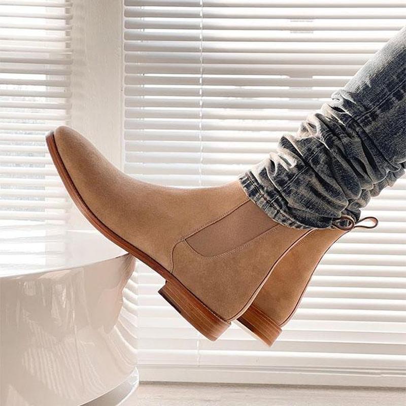 Classic Faux Deer Velvet Chelsea Boots