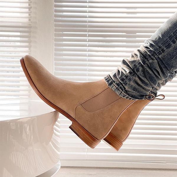 Classic Faux Deer Velvet Chelsea Boots