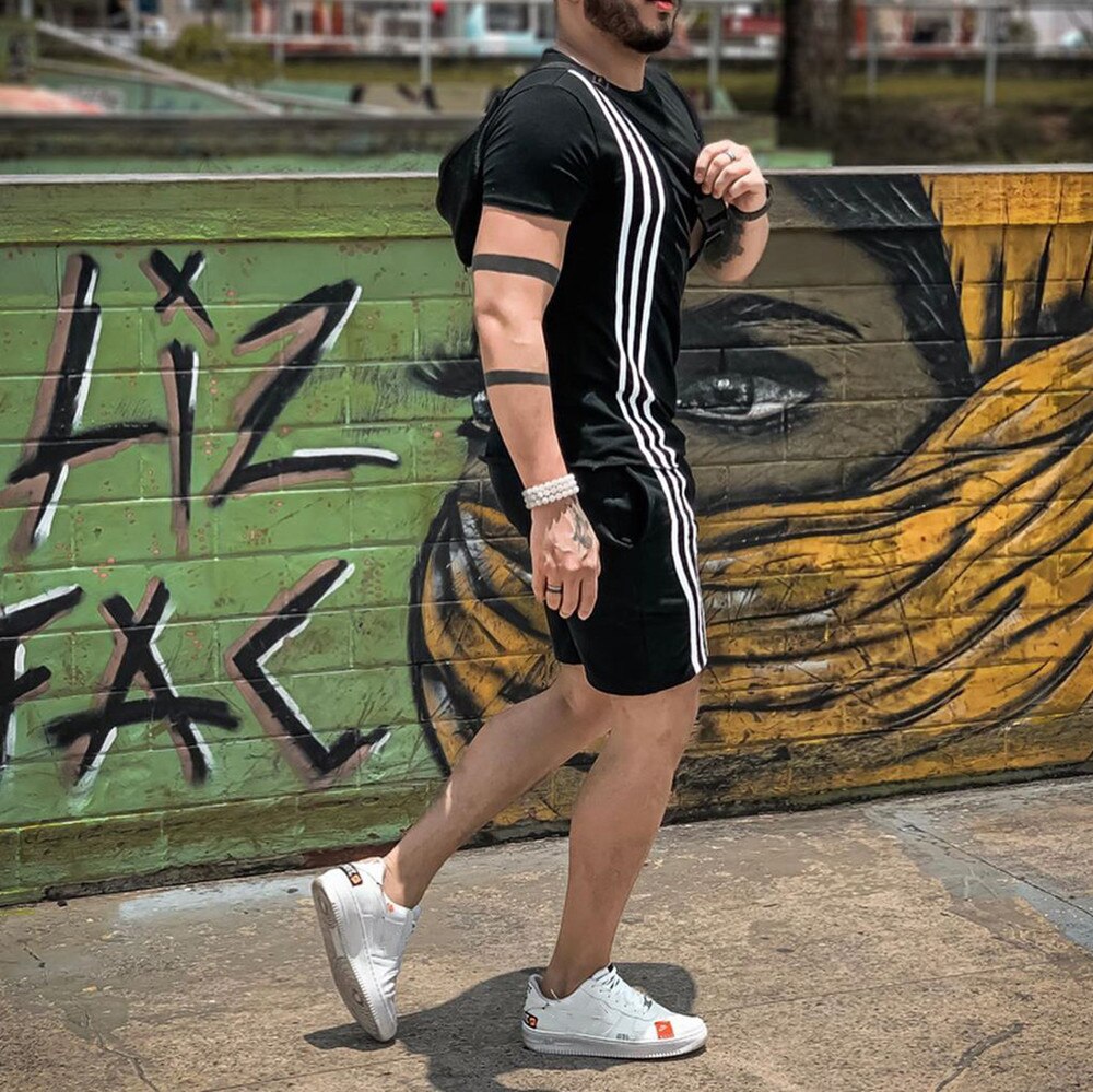 Men's fashion Shorts Jogger Set Tracksuit