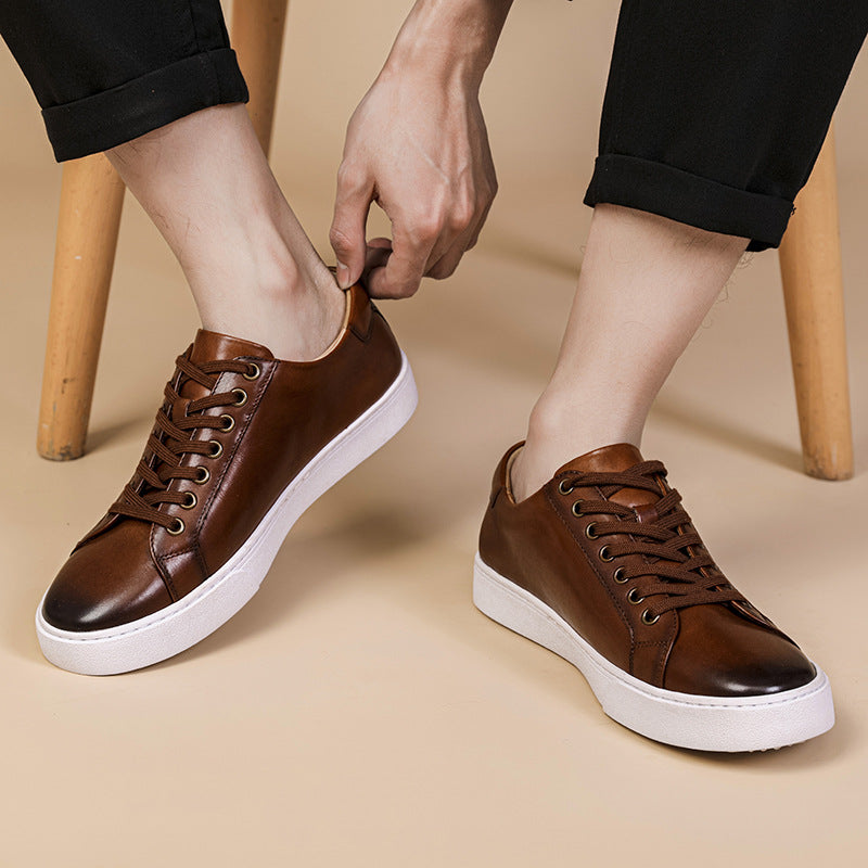 Casual Leather Lace Up Sneakers